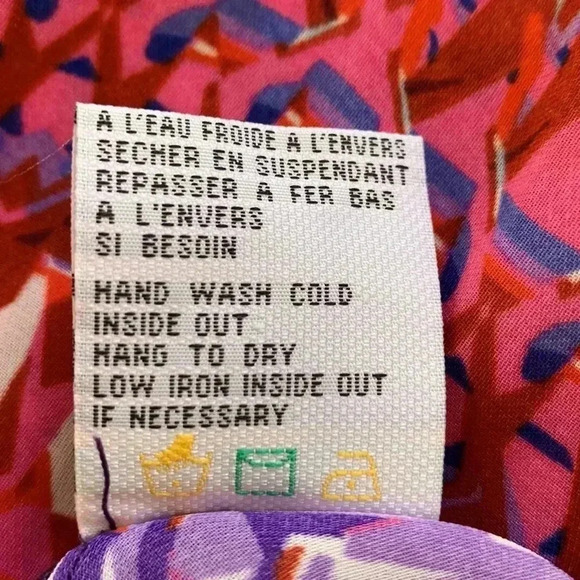 Lady Dutch semi sheer tunic with purple trim and decorative buttons - Picture 7 of 8